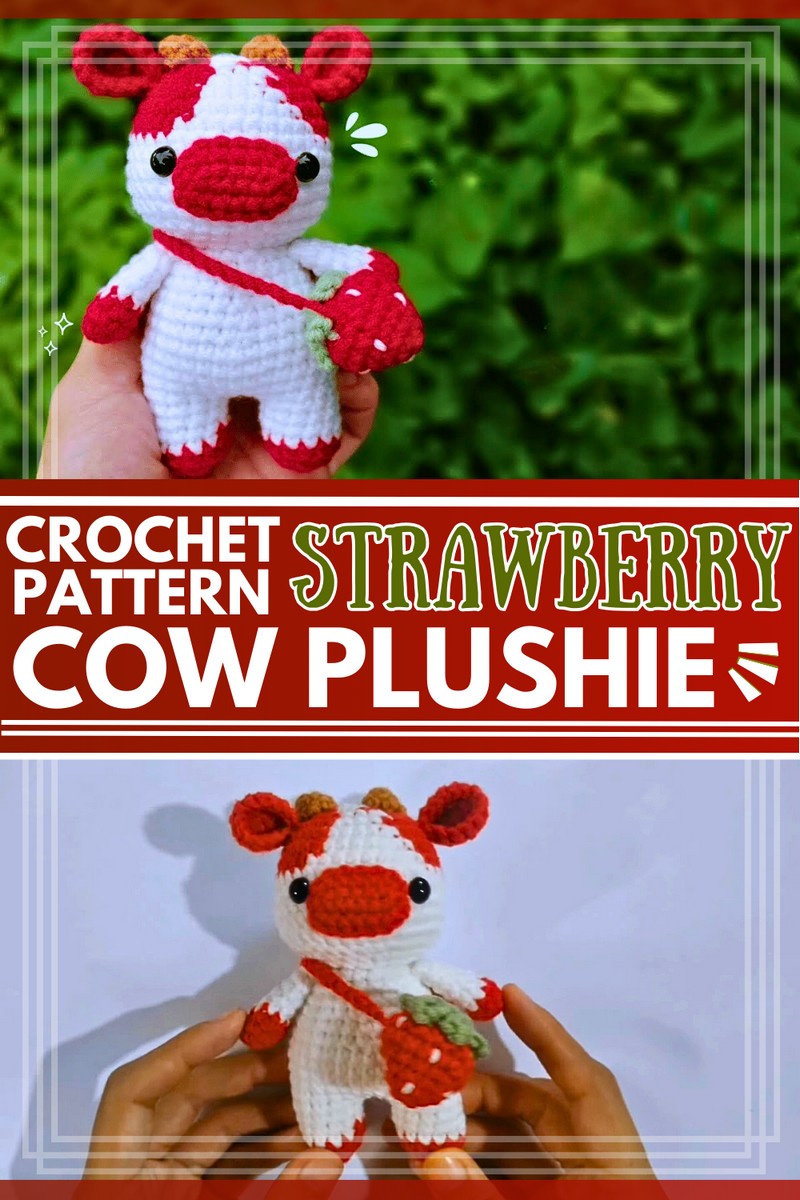 Crochet Strawberry Cow