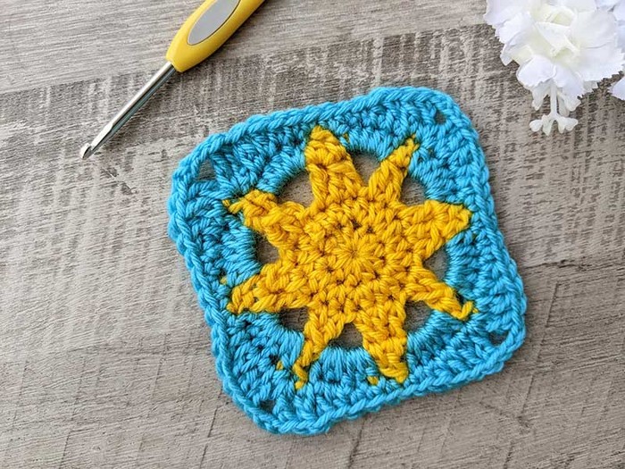 Crochet Sun Granny Square