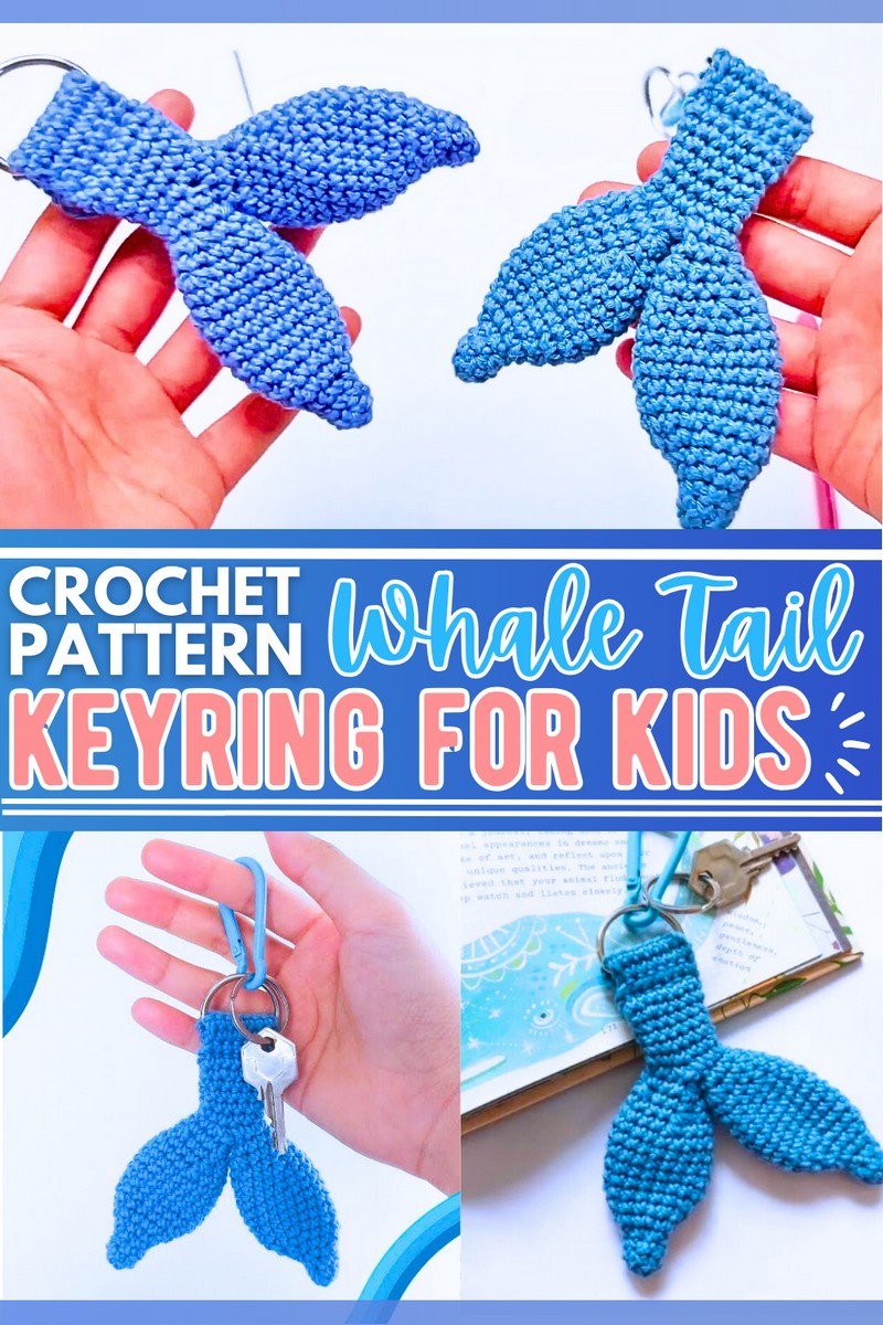 Crochet Whale Tail Key Ring