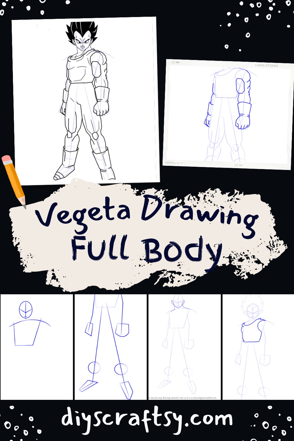 Full Body Vegeta Drawing