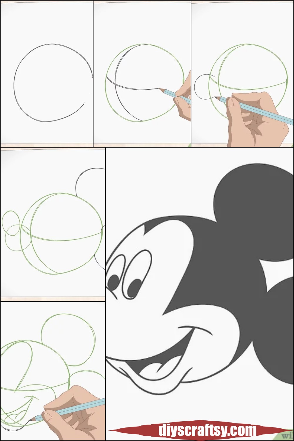 Mickey Mouse Drawing Outline Tutorial