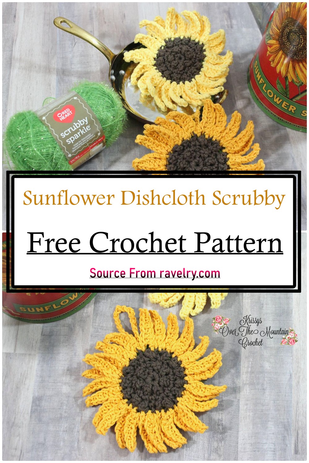 Sunflower Dishcloth Scrubby