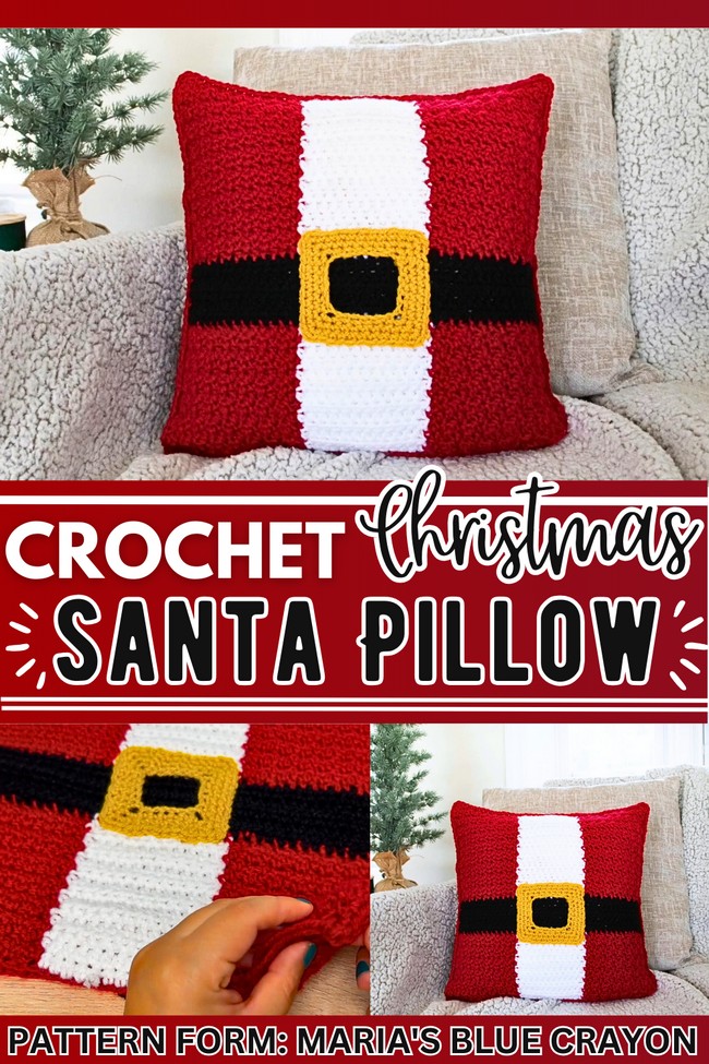 crochet santa pillow