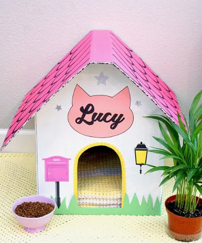 DIY Cardboard Cat House