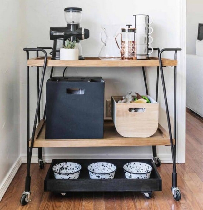 DIY Mobile Dog Bowl Station
