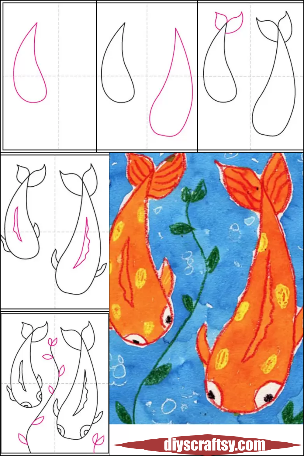 Koi Fish Drawing Cute Idea