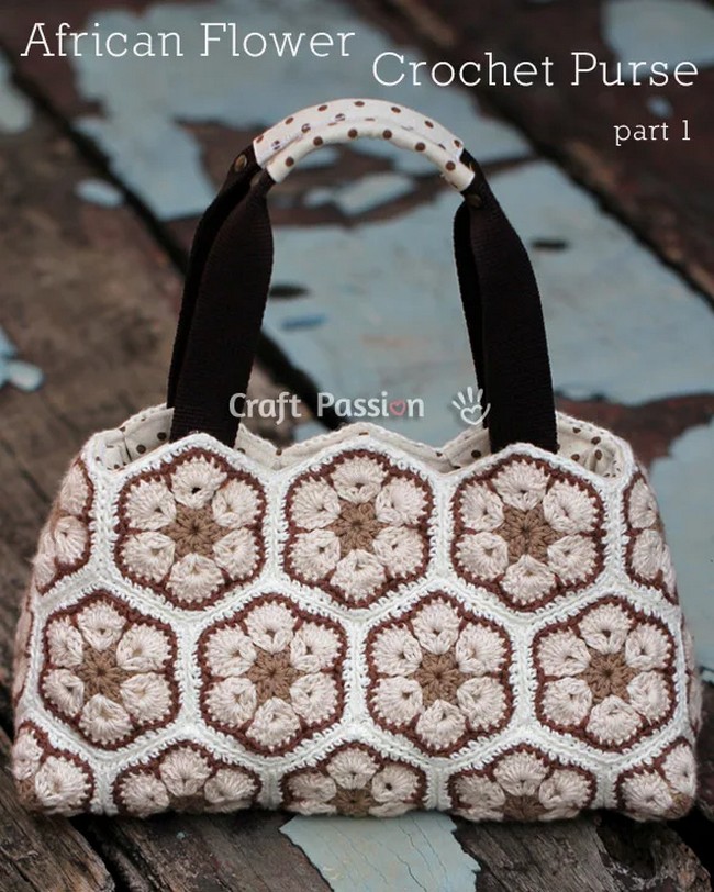 African Flower Crochet Purse