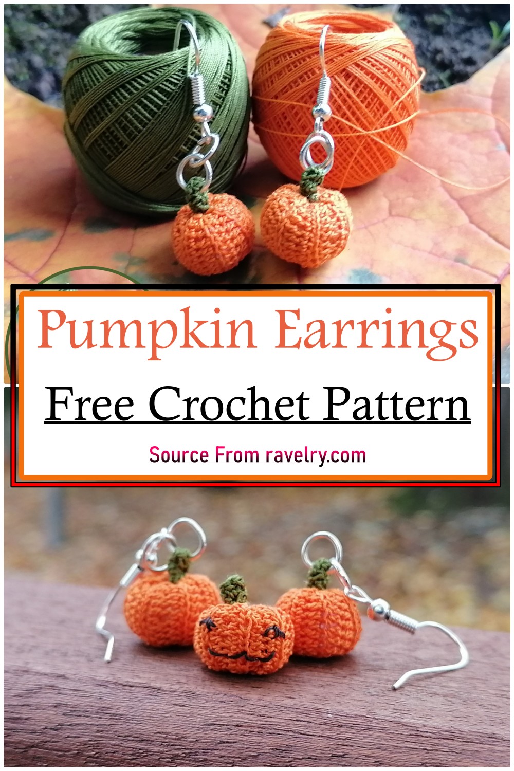 Crochet Pumpkin Earrings