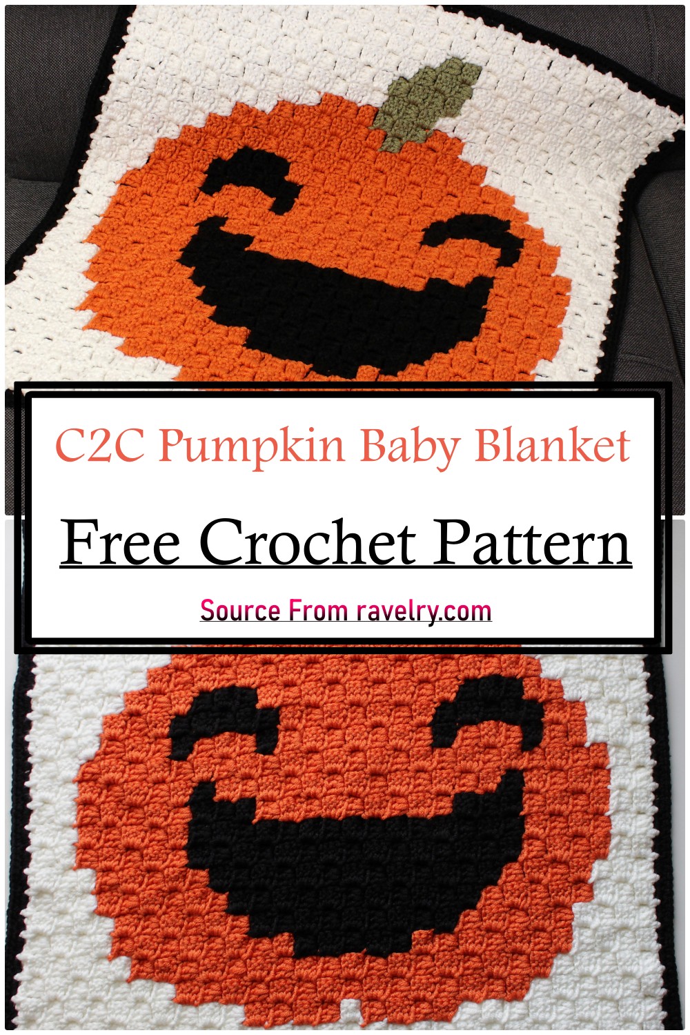 C2C Pumpkin Baby Blanket