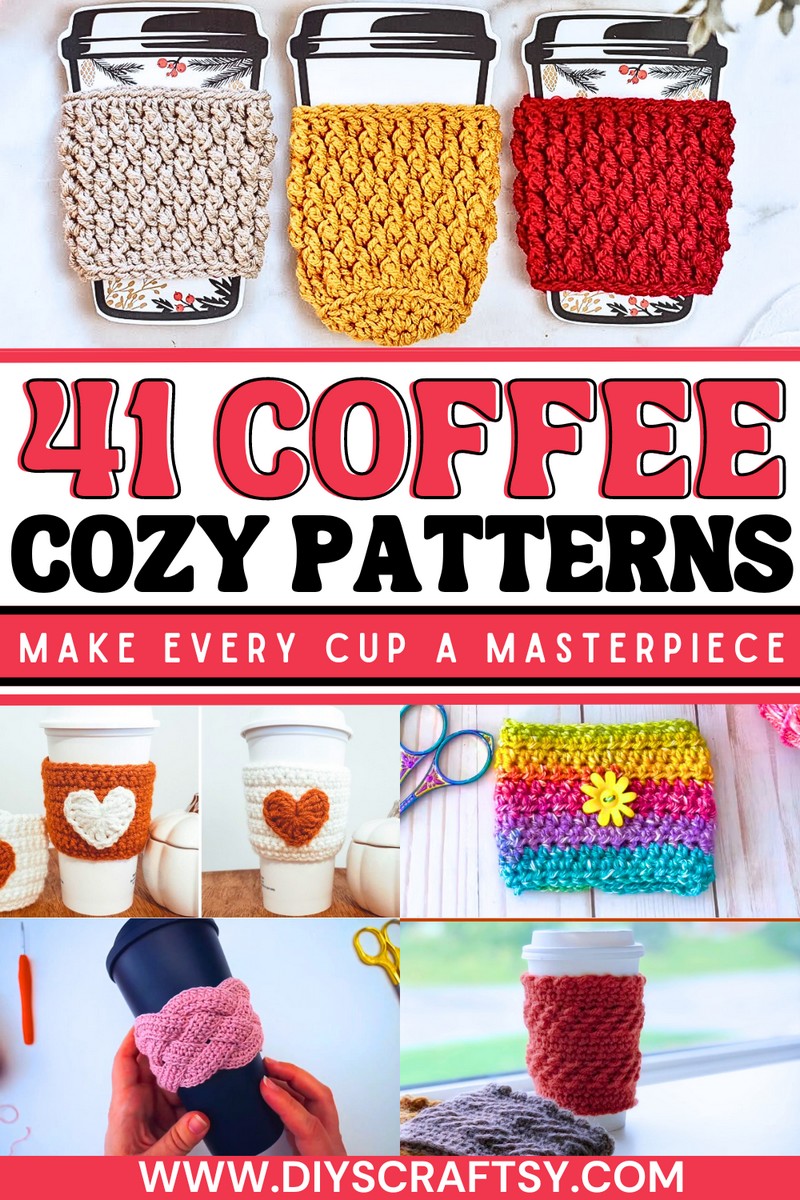CROCHET COFFEE COZY PATTERNS