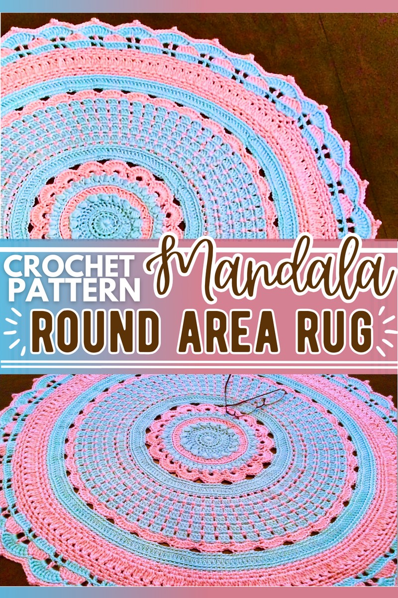 Crochet BIG Pretty Mandala Doily Rug 30”