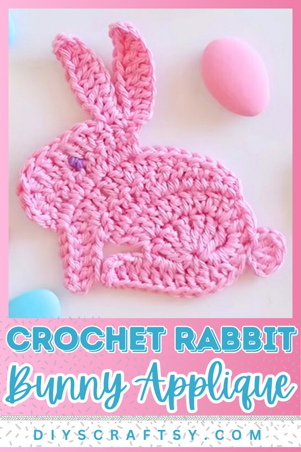Crochet Bunny Rabbit Applique