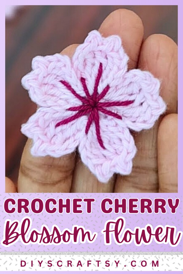 Crochet Cherry Blossom Flower