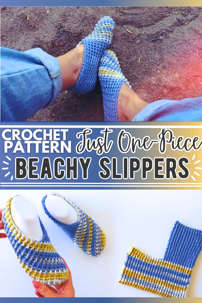 Crochet Easy One-Piece Slippers