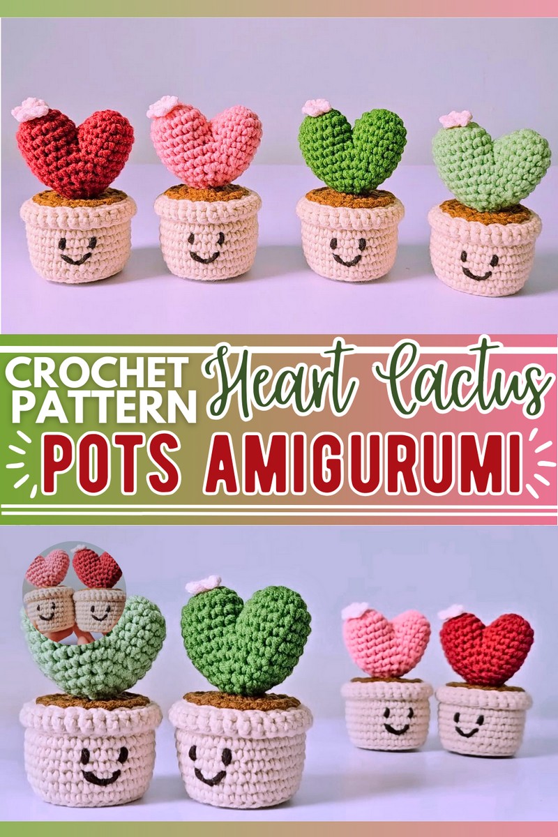 Crochet Heart Cactus Tutorial
