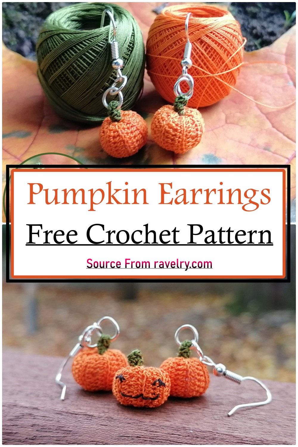 Crochet Pumpkin Earrings