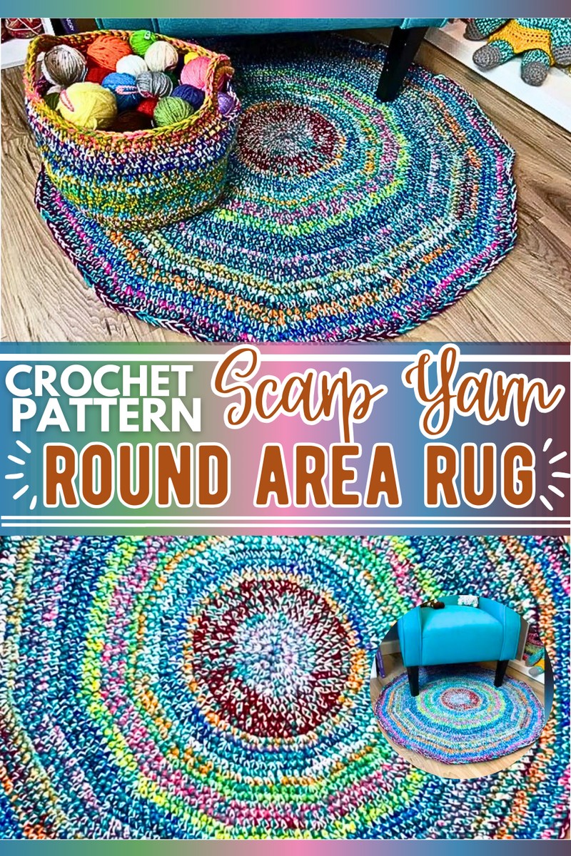 Crochet Round Scrap Rug