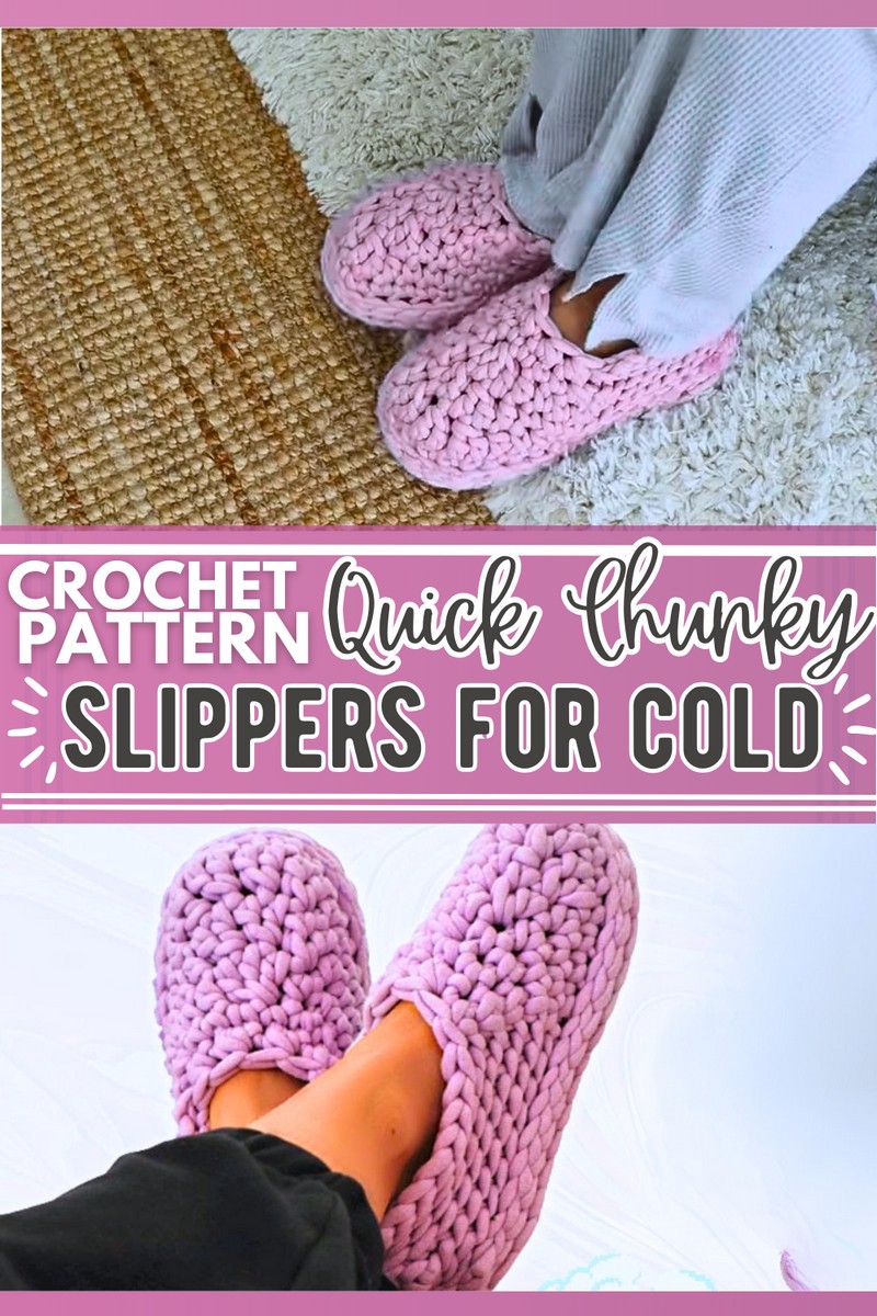 Crochet chunky slipper
