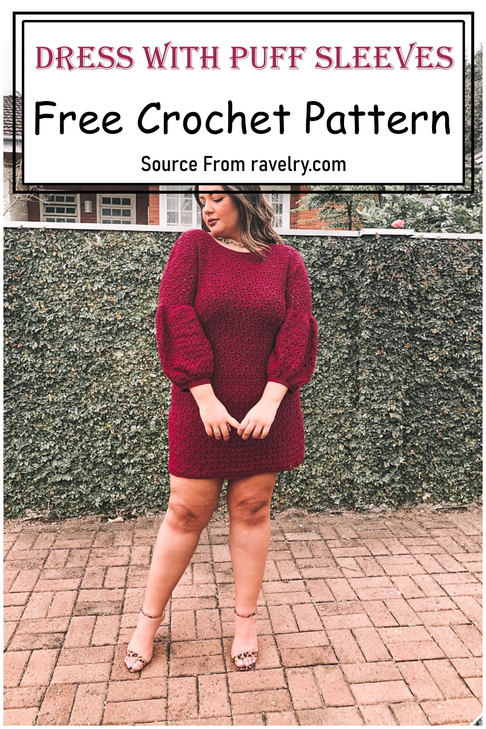 Dress with puff sleeves