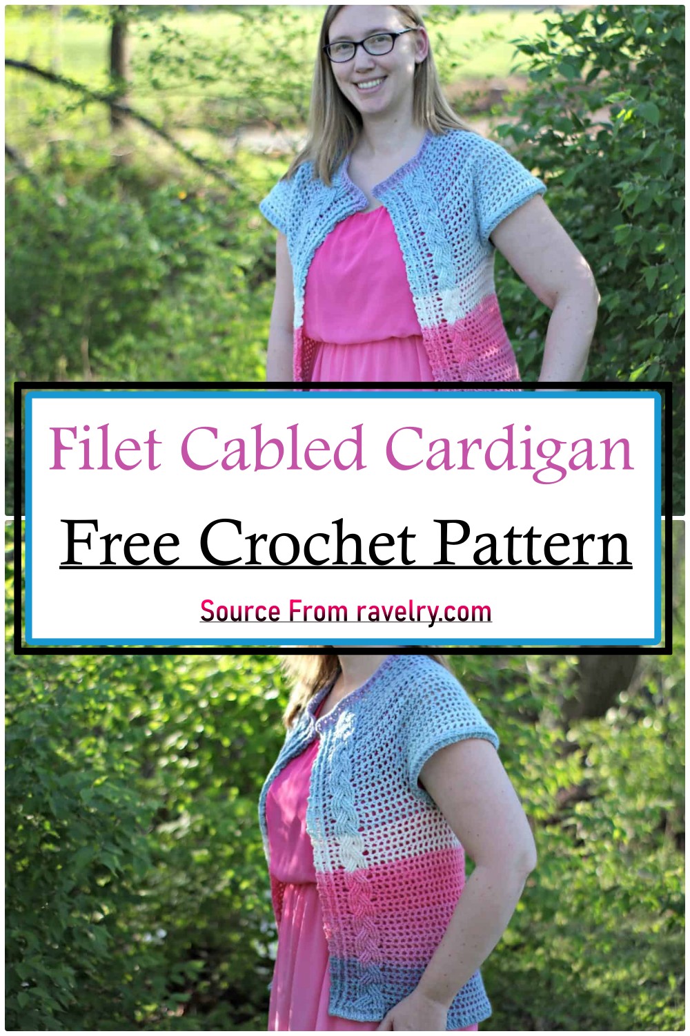 Filet Cabled Cardigan
