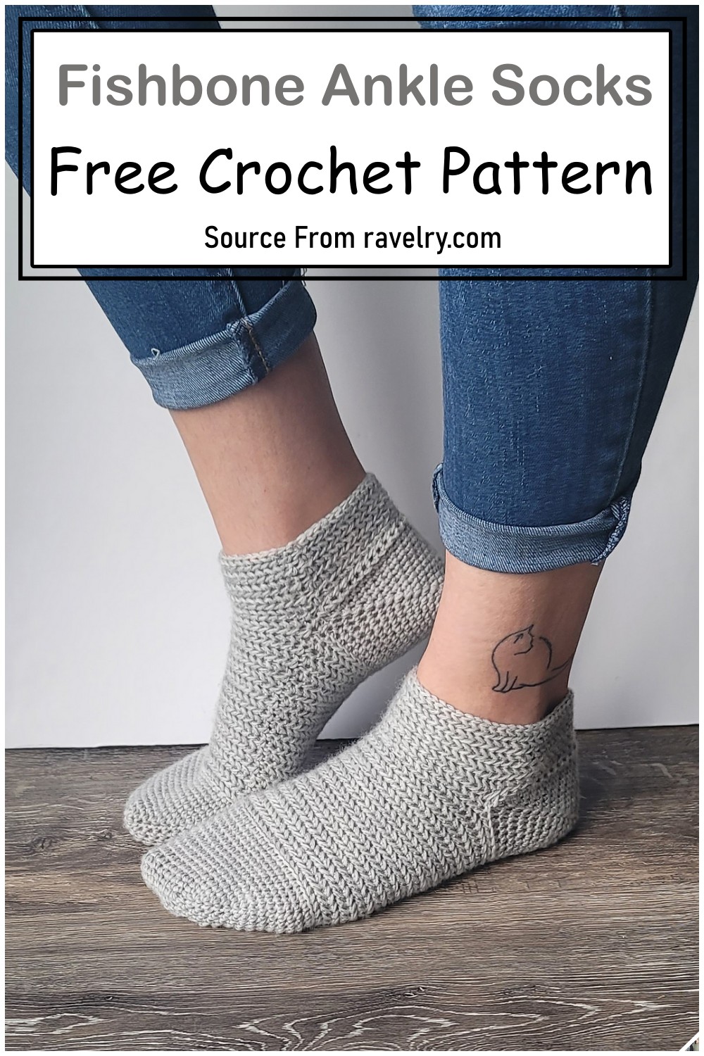 Fishbone Crochet Ankle Socks