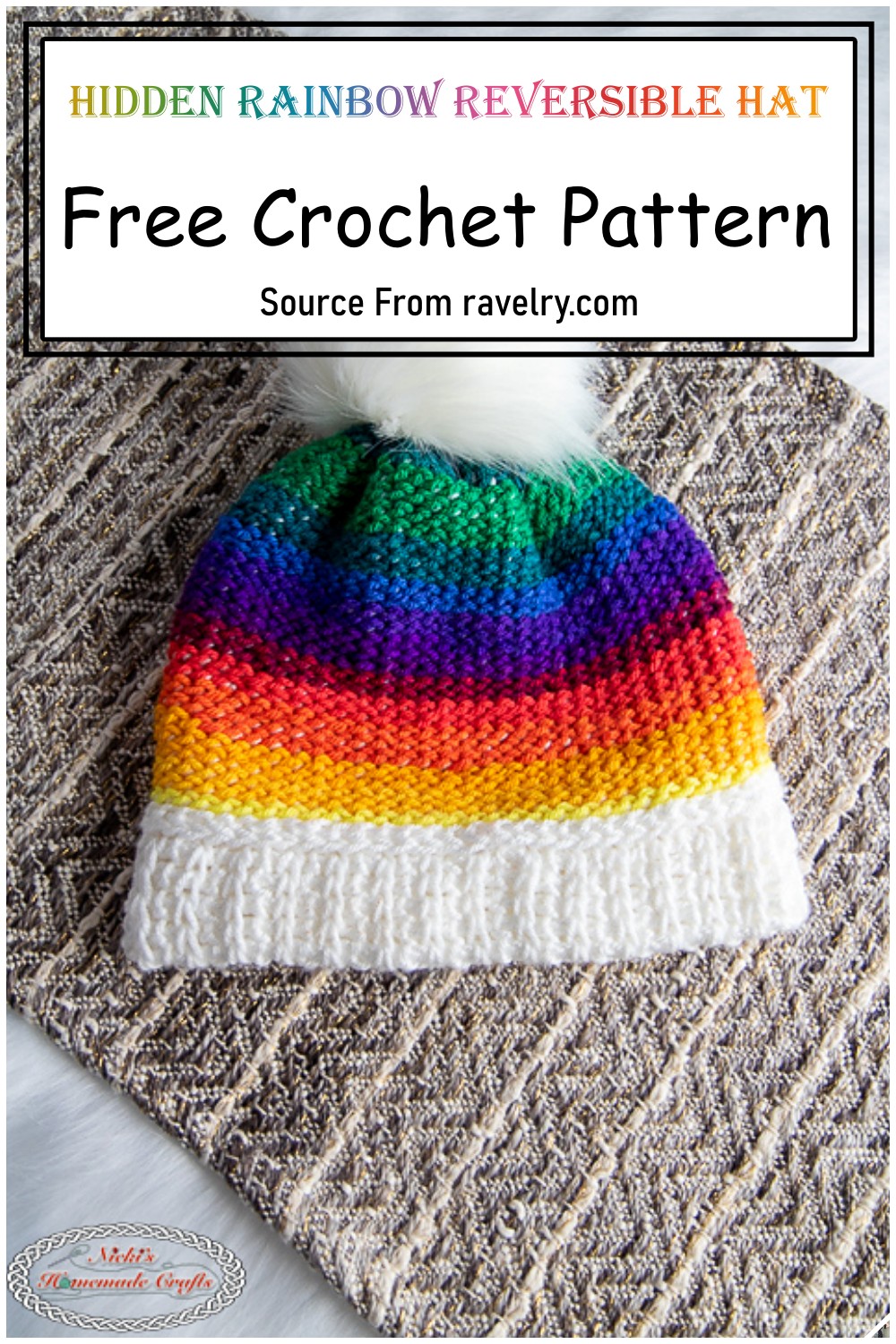 Hidden Rainbow Reversible Hat