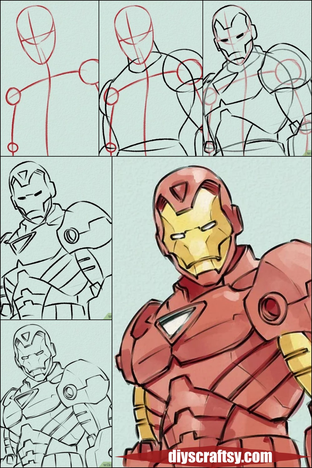 10 Iron Man Drawing Ideas How To Draw Iron Man DIYsCraftsy