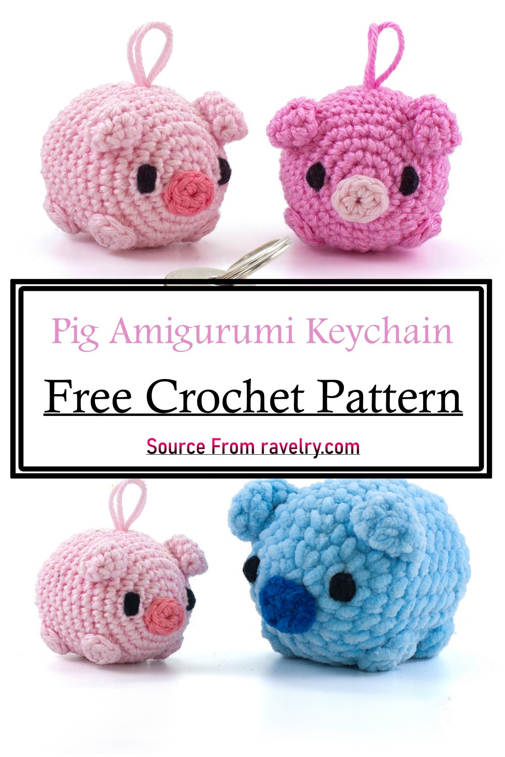 Pig Amigurumi Keychain