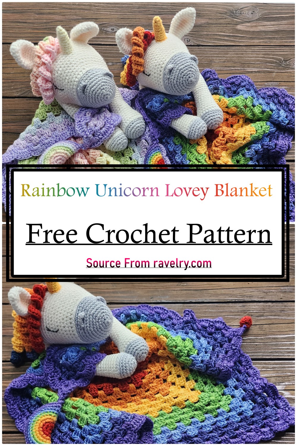 Rainbow Unicorn Lovey Blanket
