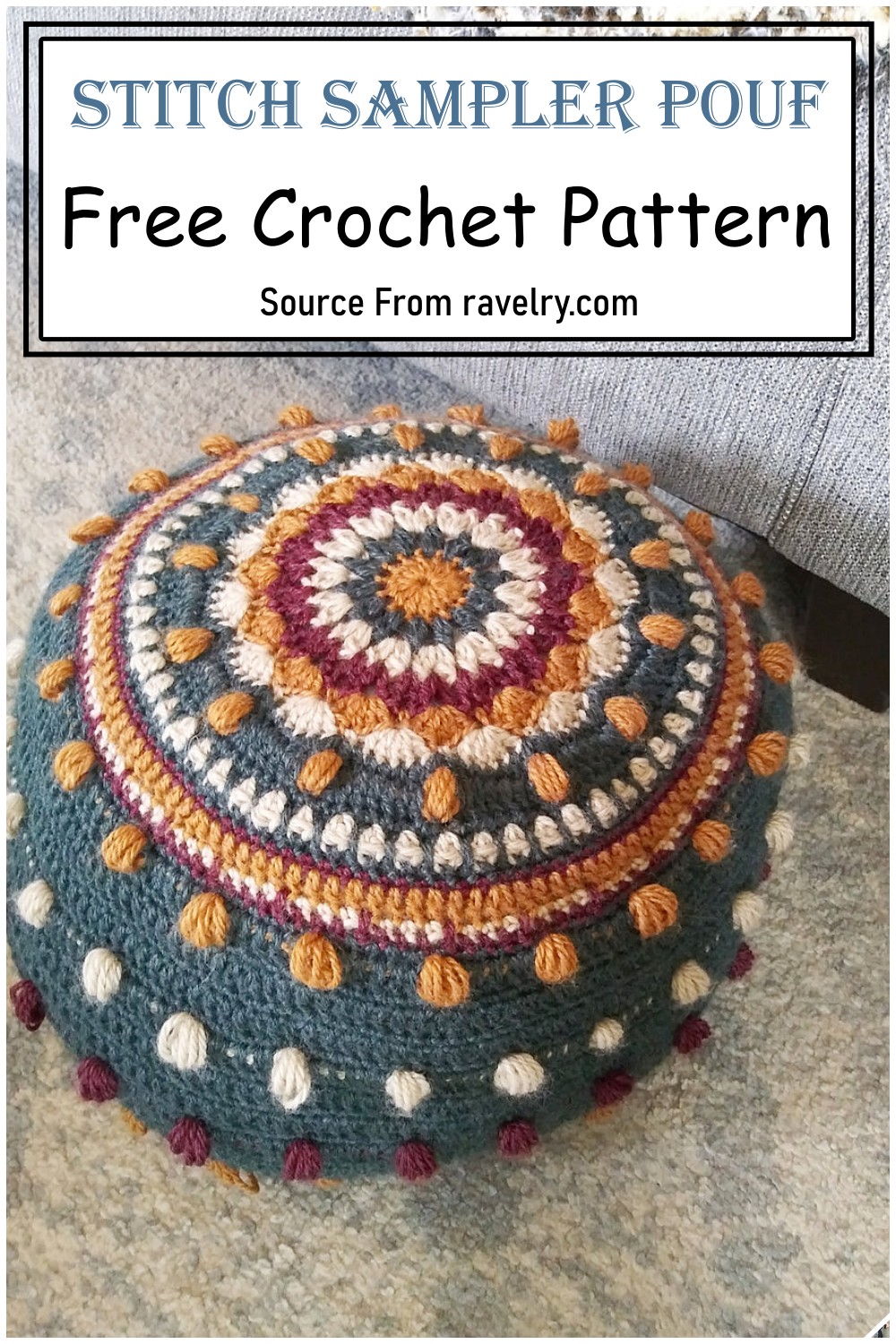 Stitch Sampler Pouf