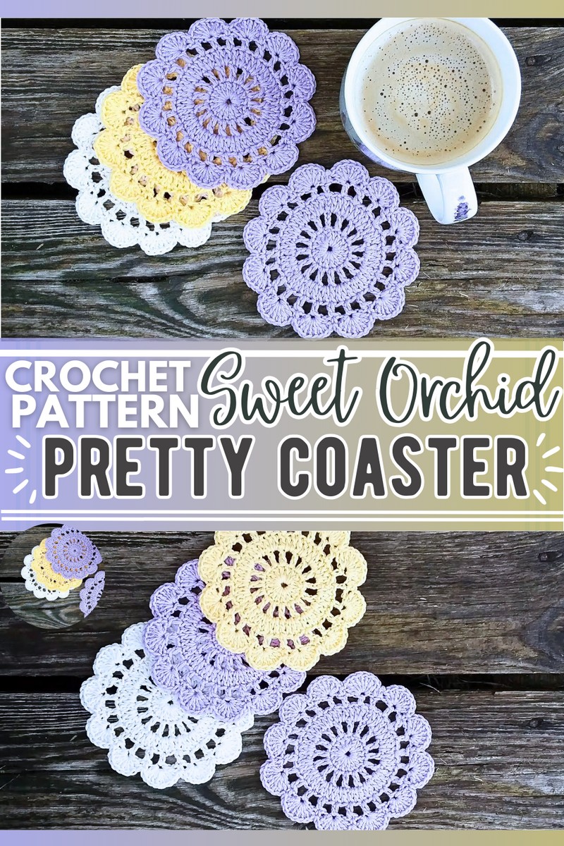 Sweet Orchid Crochet Coaster