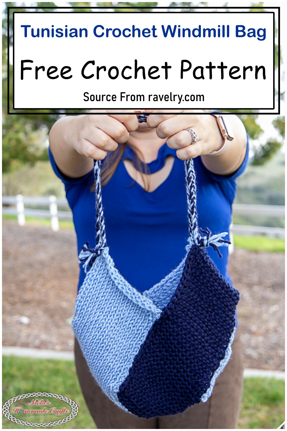 Tunisian Crochet Windmill Bag