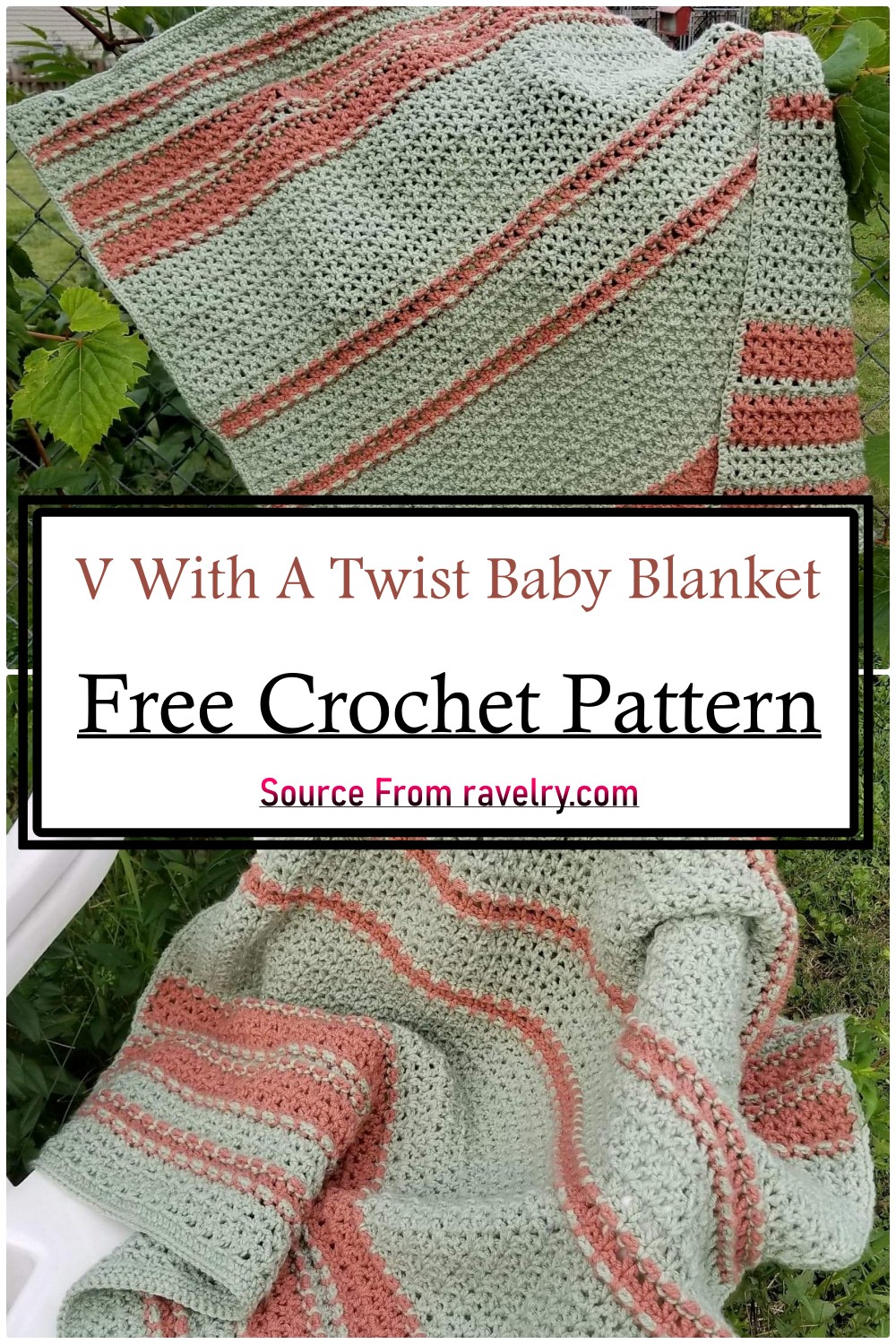 V With A Twist Baby Blanket