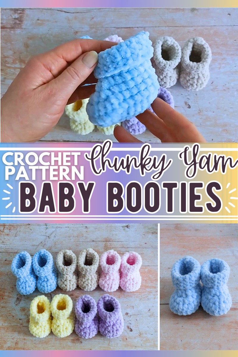 crochet chunky yarn baby booties