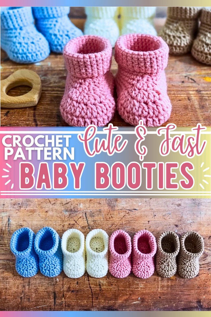 crochet fast baby booties