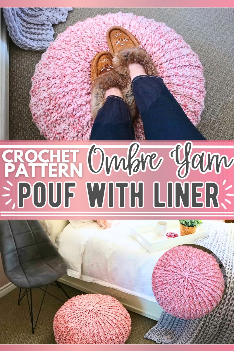 crochet ombre yarn pouf