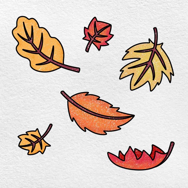 How To Draw Leaves Falling From A Tree