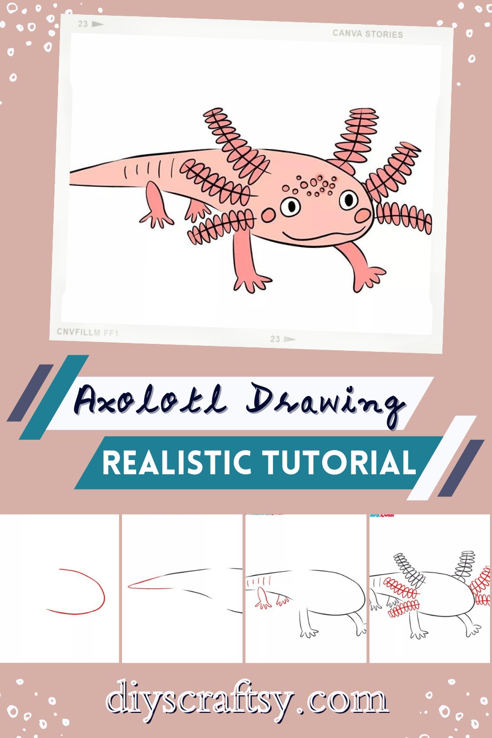 Axolotl Drawing Realistic idea