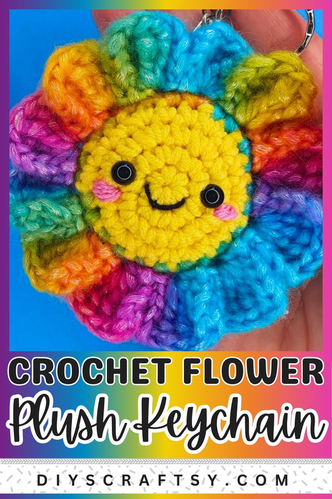 Crochet Amigurumi Flower Keychain