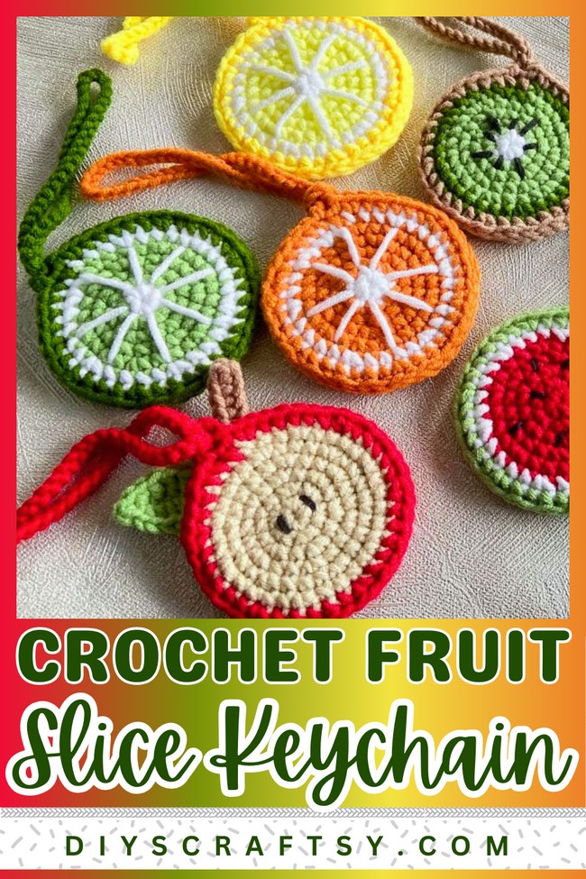 Crochet Fruit Slices Bag Charm