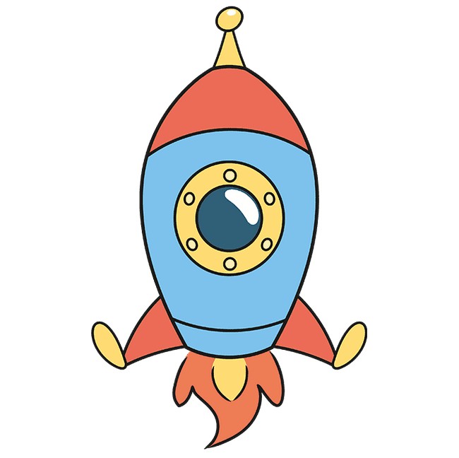 Draw an Easy Cartoon Space Rocket