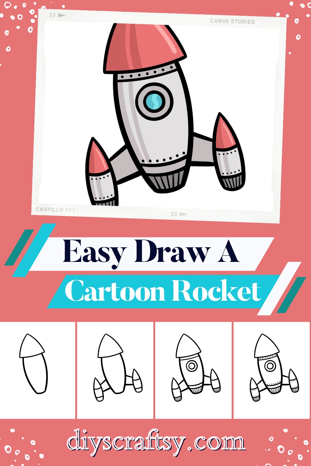 Easy Draw A Cartoon Rocket