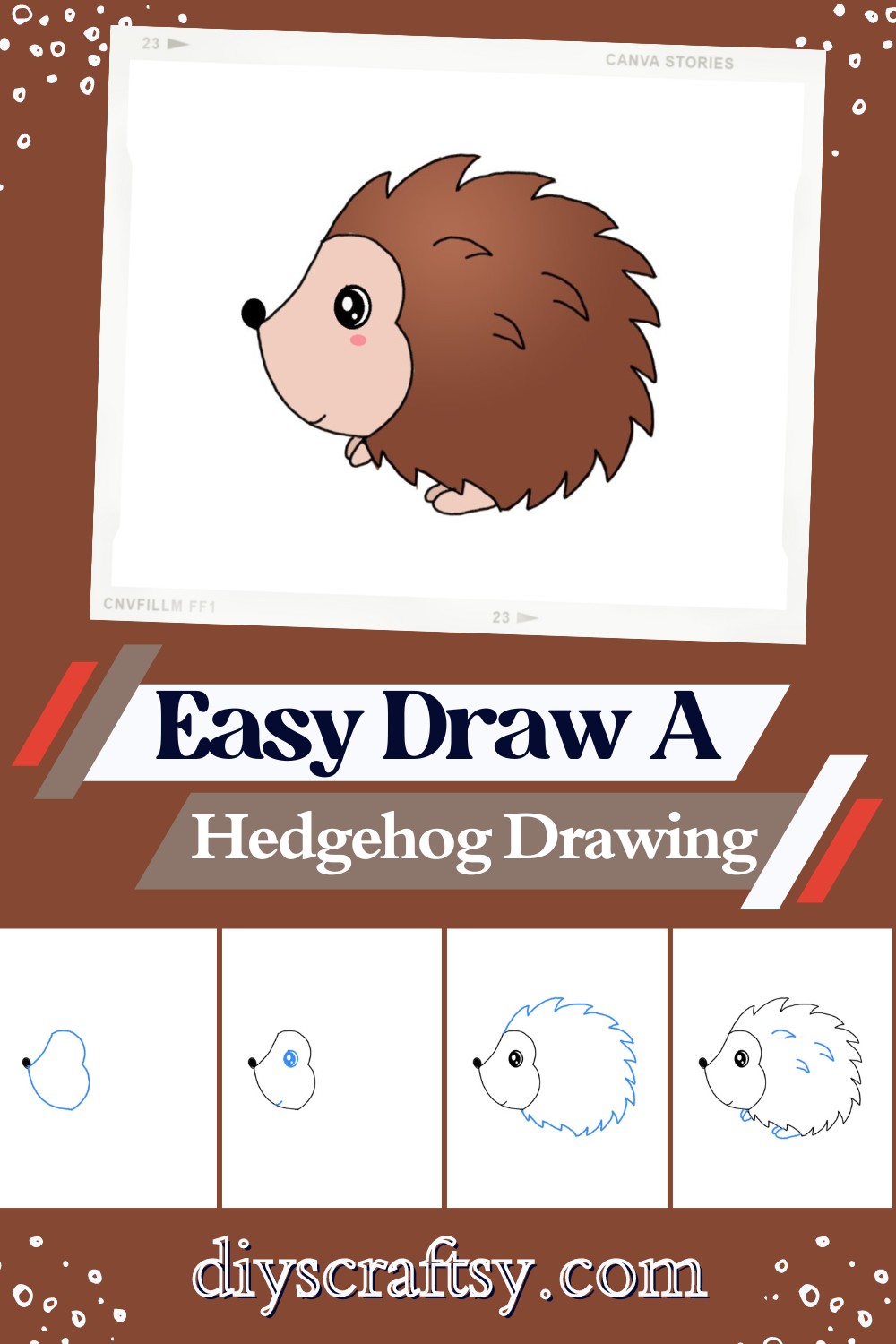 14 Hedgehog Drawing Ideas - How To Draw Hedgehog - DIYsCraftsy