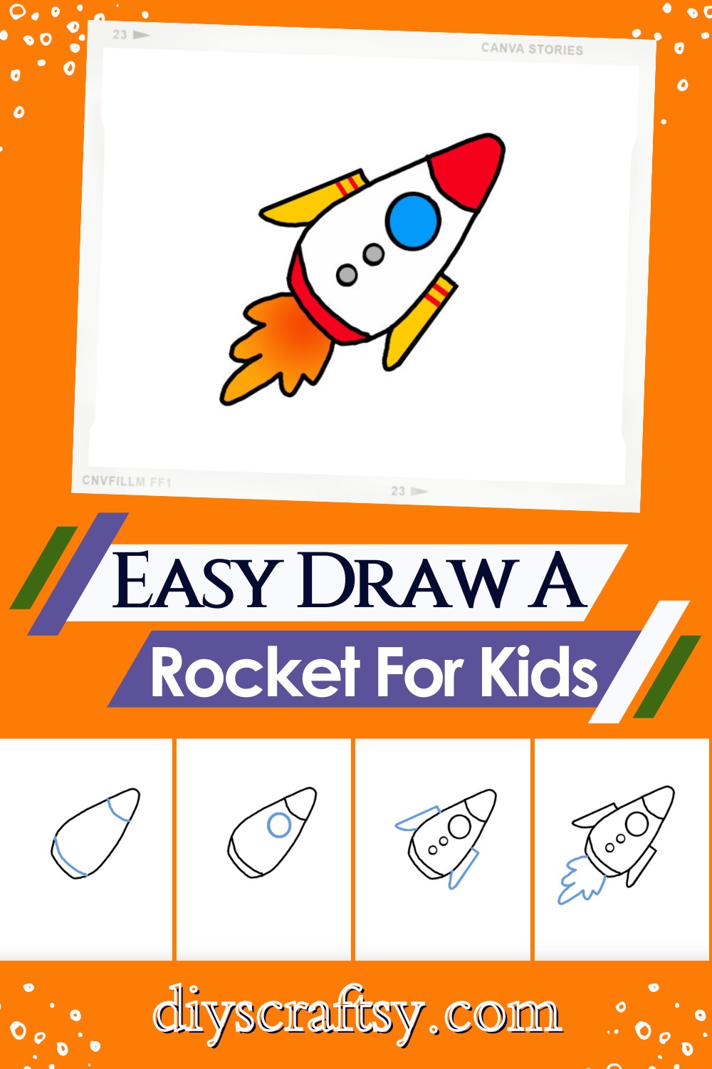 Easy Draw A Rocket For Kids