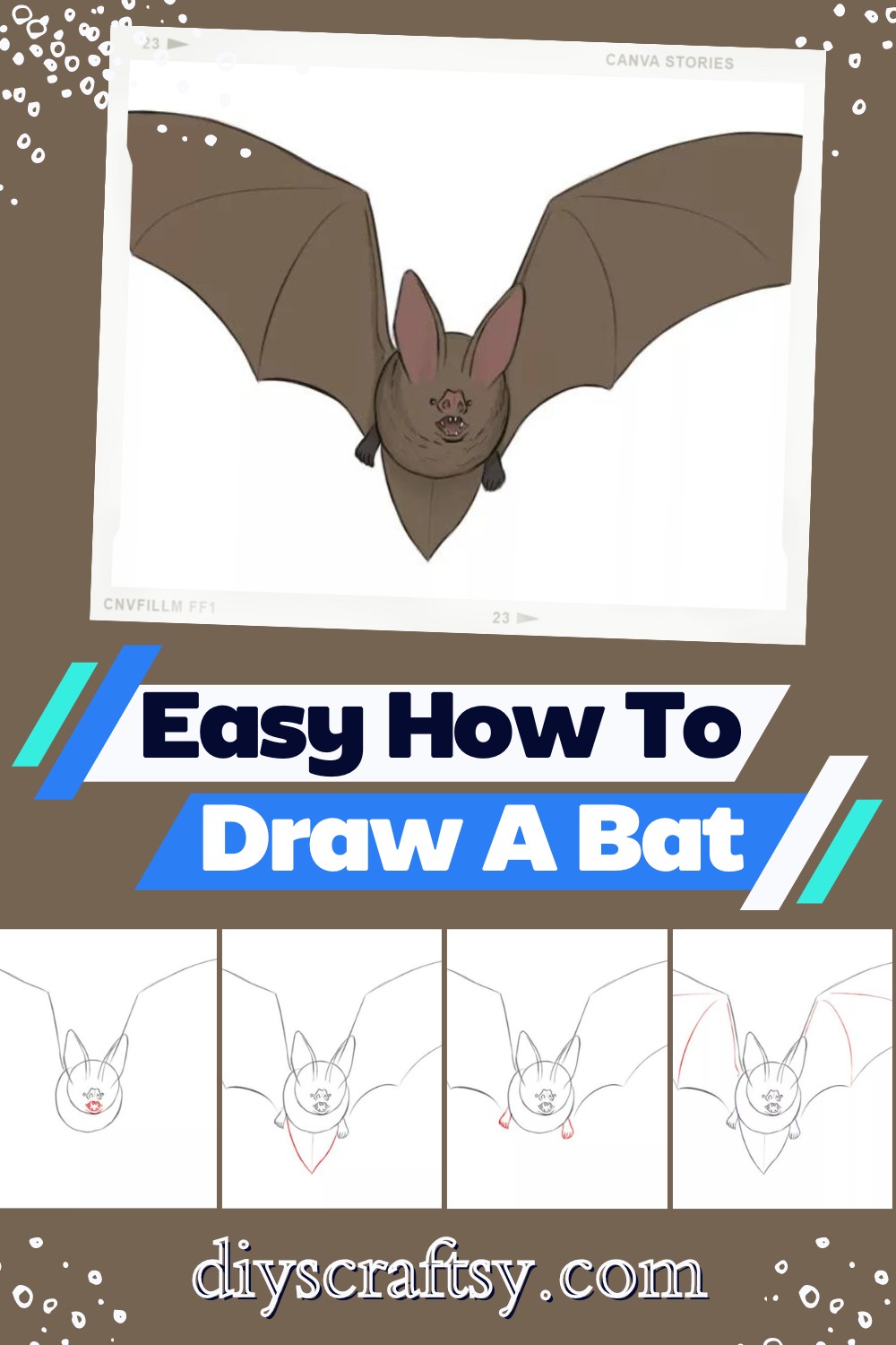Easy How To Draw A Bat