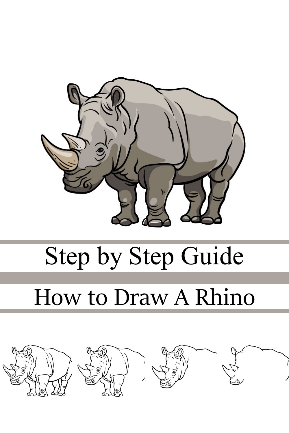 How to Draw A Rhino
