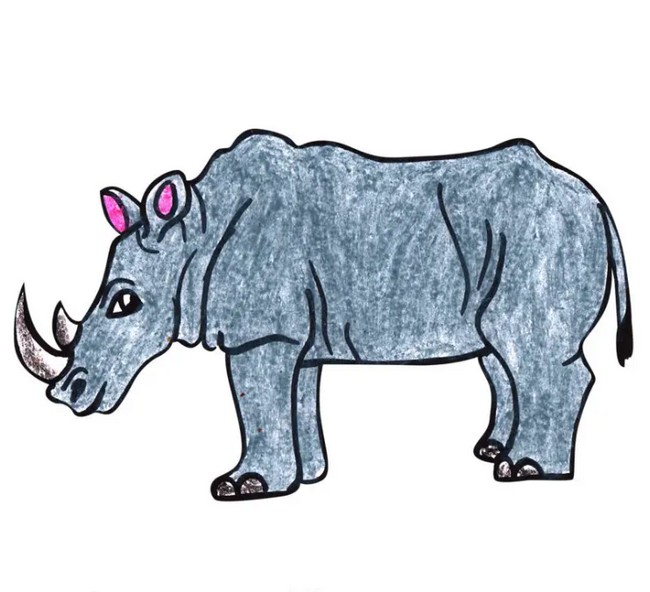 How to Draw a Cartoon Rhinoceros