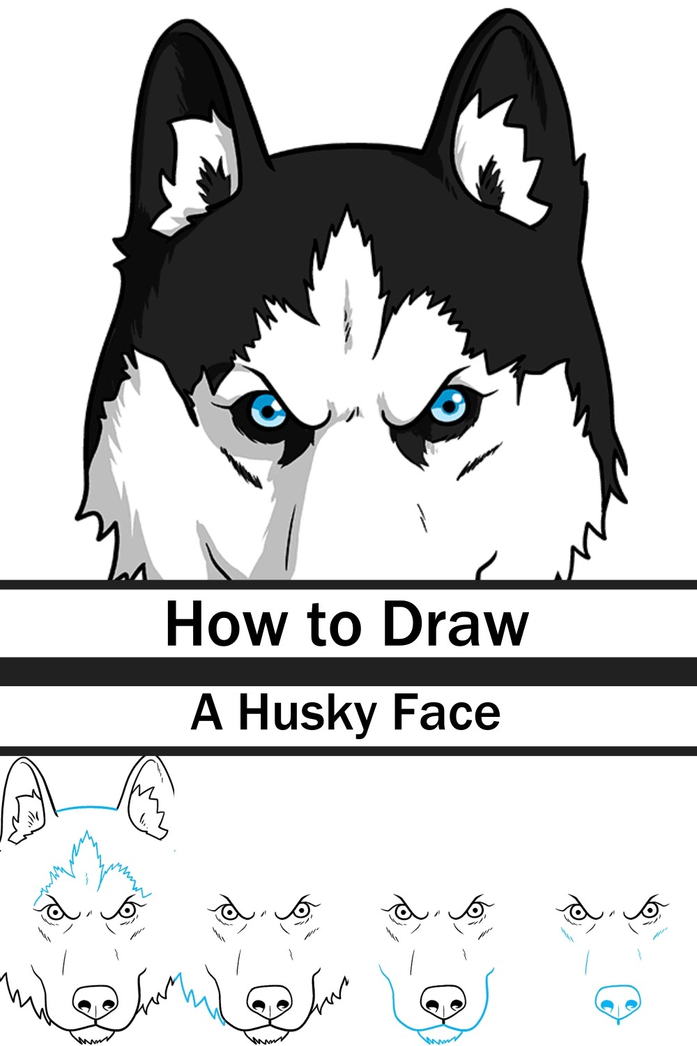 How to Draw a Husky Face