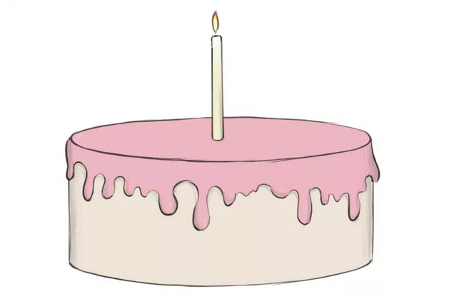 Draw A Birthday Cake Drawing