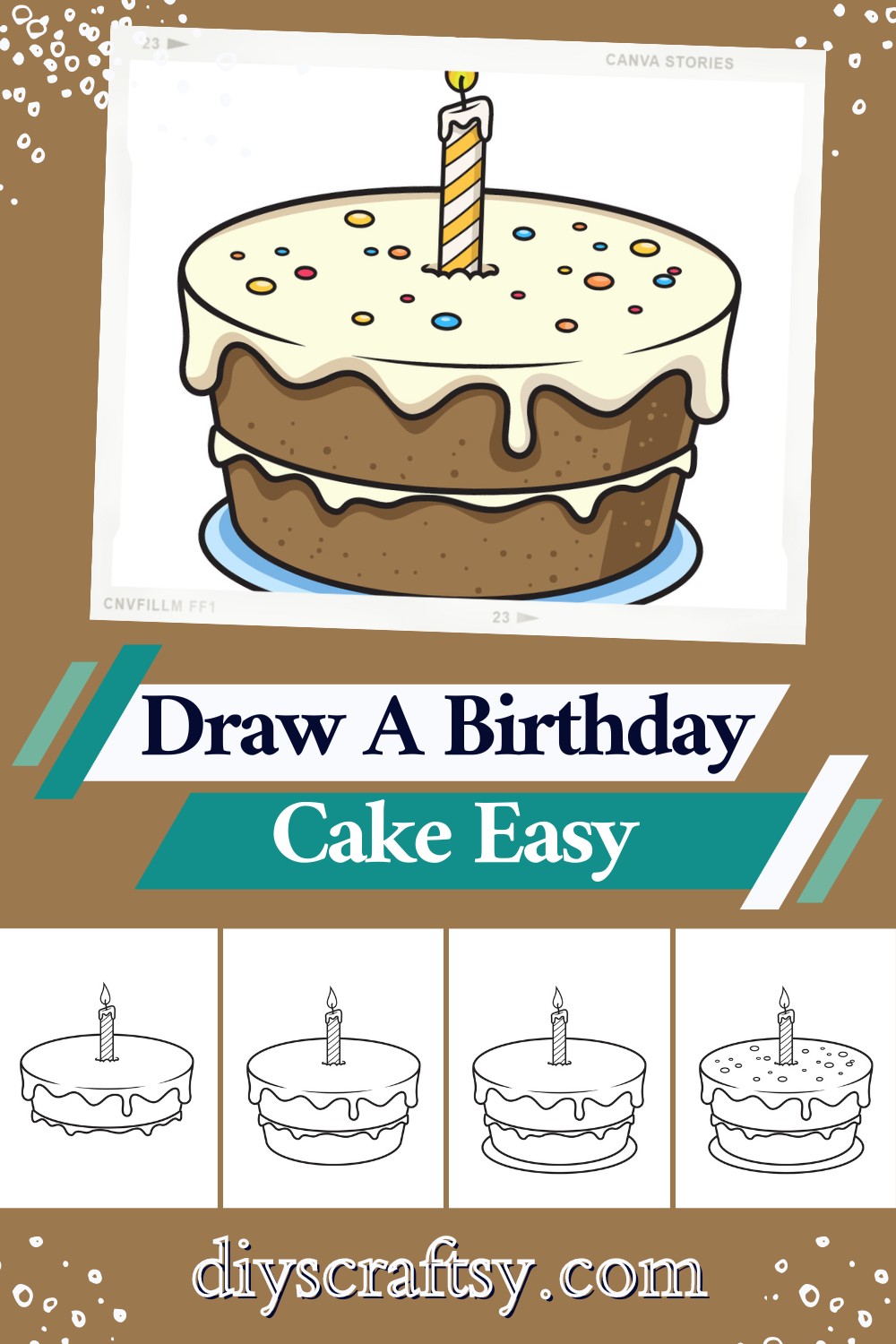 Draw A Birthday Cake Easy